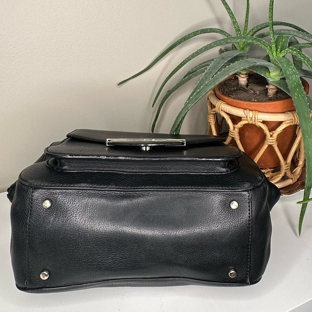 Kate Spade Black Leather Satchel Tote Gold Hardware Pebbled Cowhide Classic Bag - Picture 5 of 10